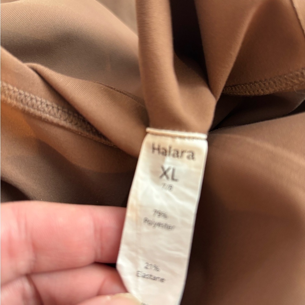 Halara Brown High Waisted Button Snap Split Hem F… - image 4